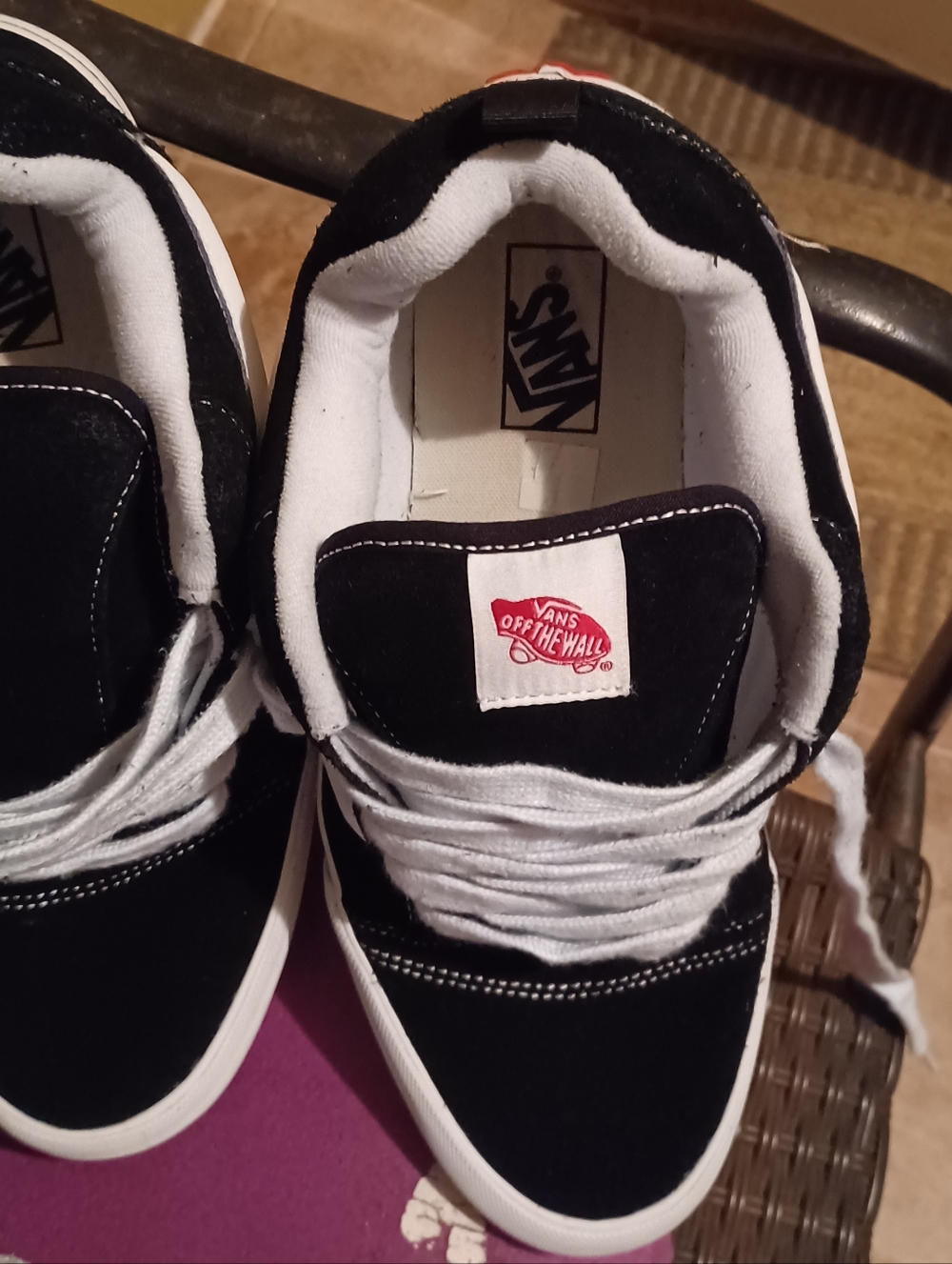 -- Vans Black and White Old Skool Low-Top Sneakers - Picture 4 of 11